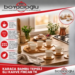 KARACA BAMBU TEPSİLİ 6LI KAHVE FİNCAN TK