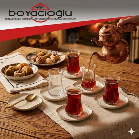 KARACA STREAMLINE PLATO 6LI ÇAY SETİ