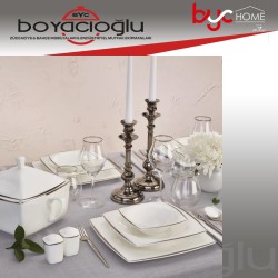 KARACA FINE PEARL AGATE KARE YEMEK TAKIMI 62 PRÇ