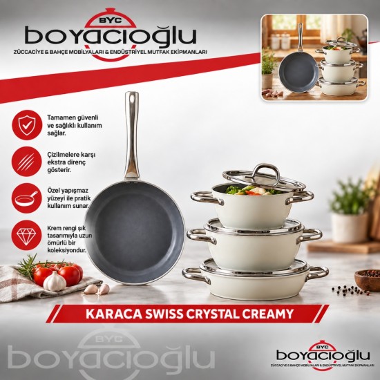 KARACA SWISS CRYSTAL CREAMY METAL SAP TAVA 26CM