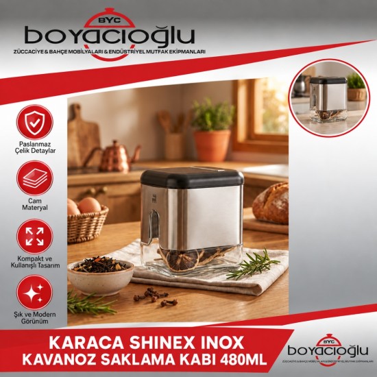 KARACA SHINEX INOX KAVANOZ SAKLAMA KABI 480ML