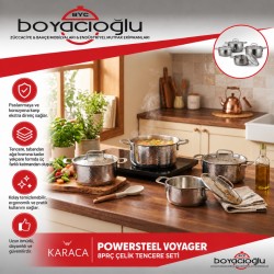 KARACA POWERSTEEL VOYAGER 8PRÇ ÇELİK TENCERE SETİ