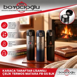 KARACA TARAFTAR LİSANSLI ÇELİK TERMOS MATARA FB GS BJK