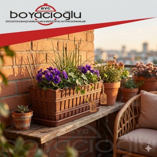 1060 VİOLET BAMBU 50CM BALKON SAKSI 