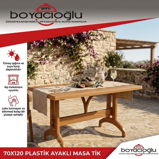 70X120 PLASTİK AYAKLI MASA TİK