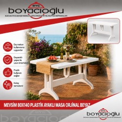 MEVSİM 80X140 PLASTİK AYAKLI MASA ORJİNAL BEYAZ