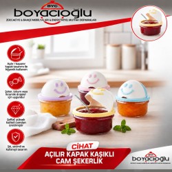 CİHAT AÇILIR KAPAK KAŞIKLI CAM ŞEKERLİK