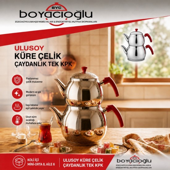 ULUSOY KÜRE ÇELİK ÇAYDANLIK AİLE TEK KPK