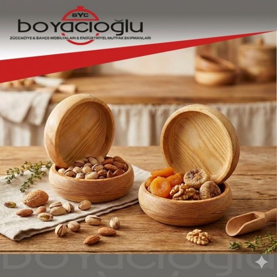 AHŞAP KASE 9CM ÇEREZLİK