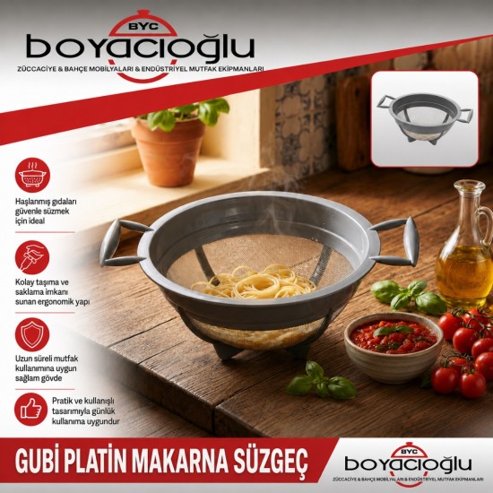 GUBİ PLATİN MAKARNA SÜZGEÇ 27CM