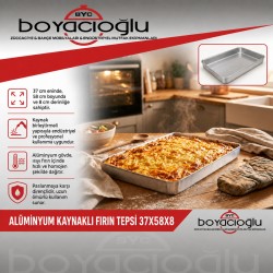ALÜMİNYUM KAYNAKLI FIRIN TEPSİ 37X58X8