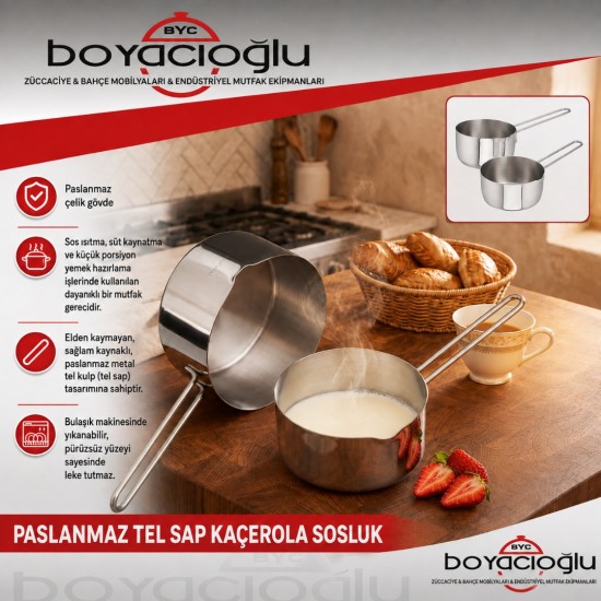 PASLANMAZ TEL SAP KAÇEROLA SOSLUK 16CM