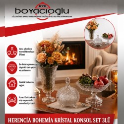 HERENCİA BOHEMİA KRİSTAL KONSOL SET 3LÜ