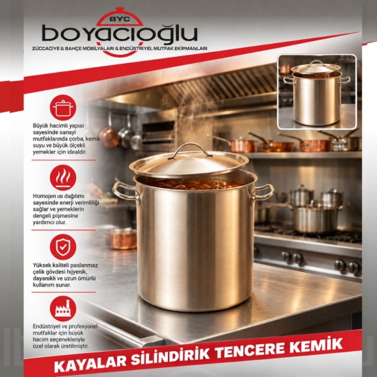 KAYALAR SİLİNDİRİK TENCERE KEMİK 45X45