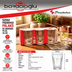 52552 PAŞABAHÇE PALAKS SU BARDAGI.PK.DK. (KL48)