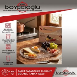 54903 PAŞABAHÇE ELEGANT BÖLMELİ TABAK 16X28