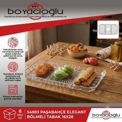 54983 PAŞABAHÇE ELEGANT BÖLMELİ TABAK 16X28