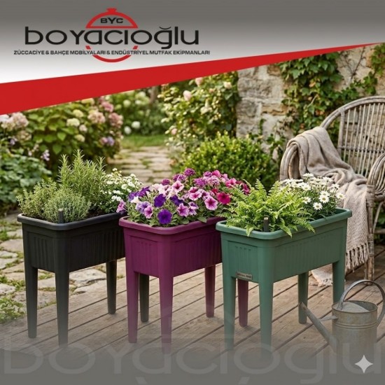 SERİNOVA AB03 AYAKLI BAHÇE SAKSI 60LT