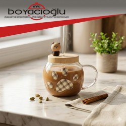 ACAREO-5051 FİGÜRLÜ CAM KUPA BARDAK