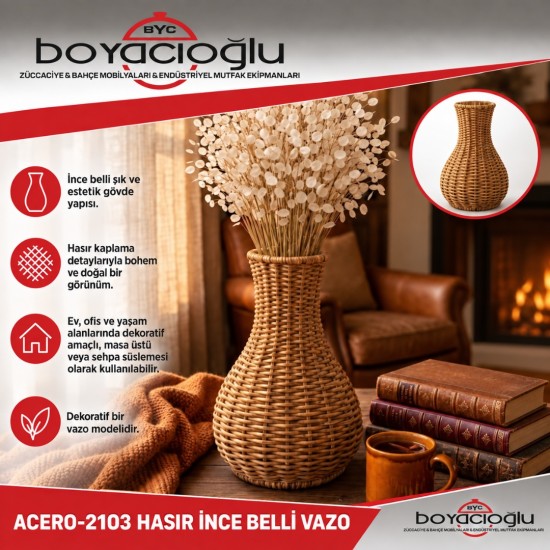 ACERO-2103 HASIR İNCE BELLİ VAZO