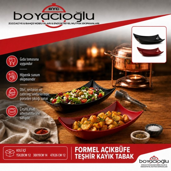 FORMEL AÇIKBÜFE TEŞHİR KAYIK TABAK 38X19CM