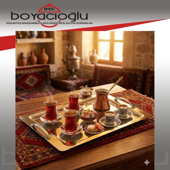 ASLAN HANZADE METAL ÇAY TEPSİSİ