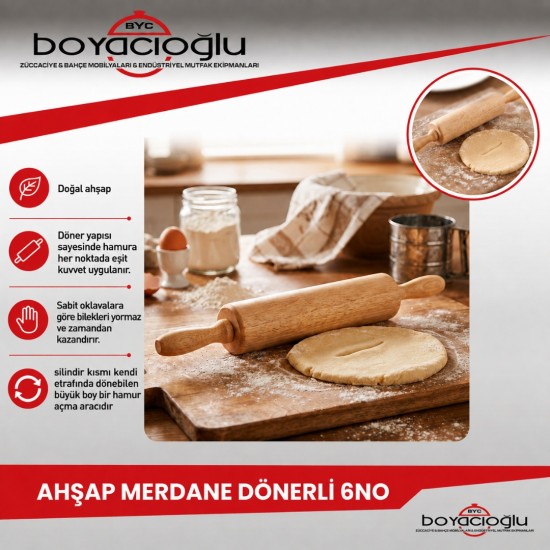 AHŞAP MERDANE DÖNERLİ 6NO