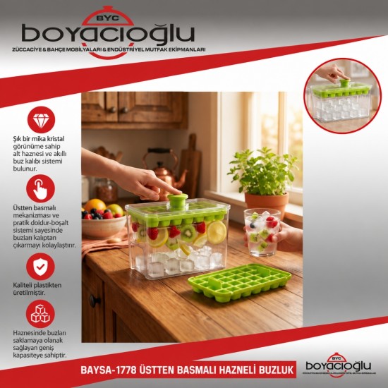 BAYSA-1778 ÜSTTEN BASMALI HAZNELİ BUZLUK