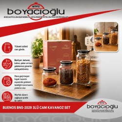 BUENOS BNS-2029 3LÜ CAM KAVANOZ SET