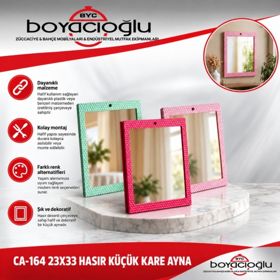 CA-164 23X33 HASIR KÜÇÜK KARE AYNA
