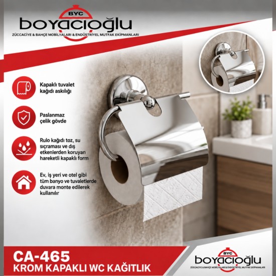 CA-465 KROM KAPAKLI WC KAĞITLIK