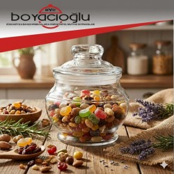 CBHD08-4A16S İPEK CAM KAVANOZ 12X12X13