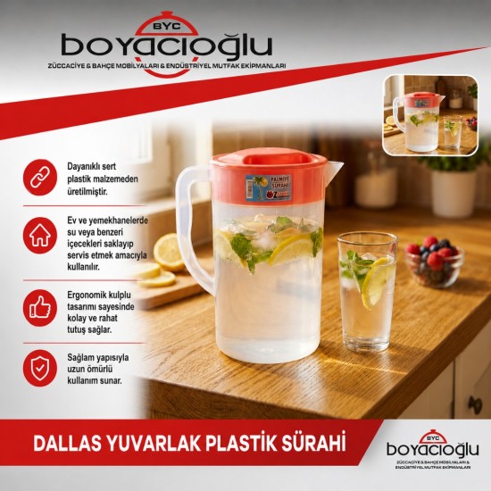 DALLAS YUVARLAK PLASTİK SÜRAHİ