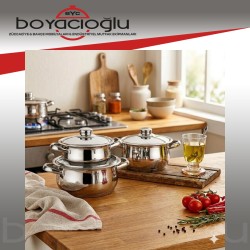 GÜLSAN ÇAKIR TENCERE SET ÇELİK KAPAKLI 6PRC