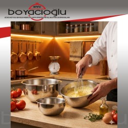 MAYONEZ TENCERESİ ÇELİK KASE 24CM (7,30 LT)