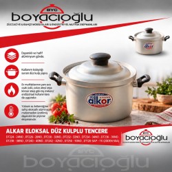 ALKAR ELOKSAL DÜZ KULPLU TENCERE 26NO