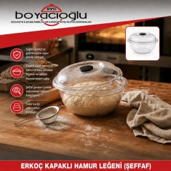 ERKOÇ E-103 3NO KAPAKLI HAMUR LEĞENİ (ŞEFFAF ) 15 LT