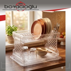 ERKOÇ E-197 İKİ KATLI TABAKLIK  ( ŞEFFAF )