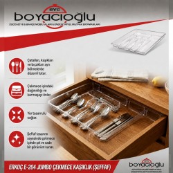 ERKOÇ E-204 JUMBO ÇEKMECE KAŞIKLIK  (ŞEFFAF)