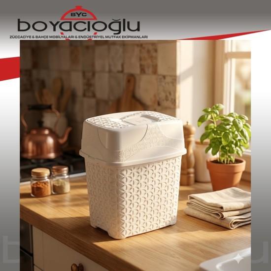 ERKOÇ E-258 RATTAN STAR ÇİFT KAPAK ÇÖP KOVASI 7LT