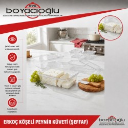 ERKOÇ E-342 3NO KÖŞELİ PEYNİR KÜVETİ (ŞEFFAF)  5,1 LT