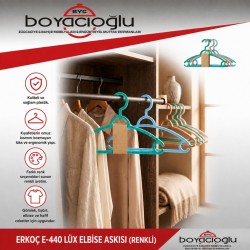 ERKOÇ E-440 LÜX ELBİSE ASKISI(RENKLİ) 