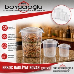 ERKOÇ E-583 BAKLİYAT KOVASI 70LT (ŞEFFAF) 
