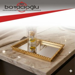 FVR-075-11 BONCUKLU AYNALI SUNUM TEPSİ KARE