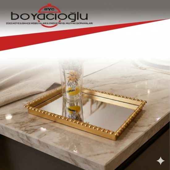 FVR-075-11 BONCUKLU AYNALI SUNUM TEPSİ KARE