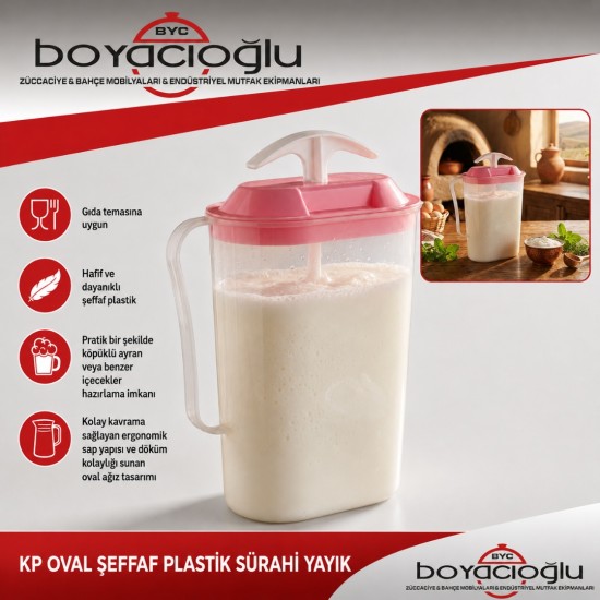 KP OVAL ŞEFFAF PLASTİK SÜRAHİ YAYIK