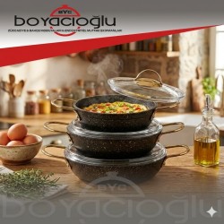 ALKAR DÖKÜM OMLET SET CAM KAPAKLI 18-20-22