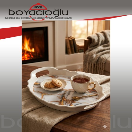 İMKA 602 OVAL BÜYÜK MELAMİN TEPSİ 46X32,5