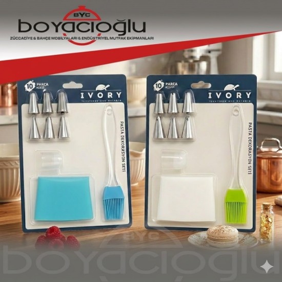 IVORY IVO-PST104 10PRÇ PASTA SET KREMA TORBA YUMURTA FIRÇA
