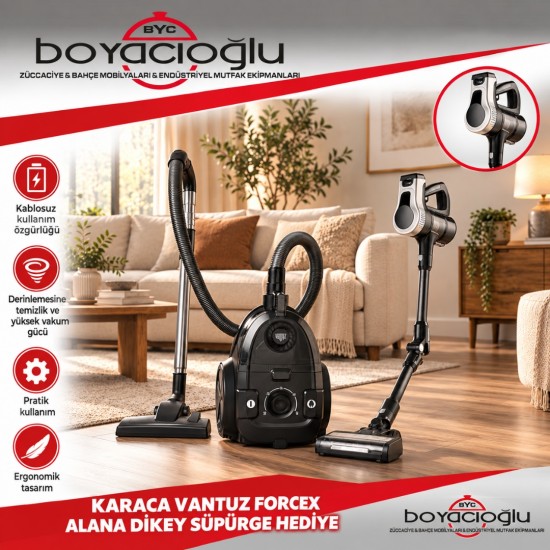 KARACA VANTUZ FORCEX ALANA DİKEY SÜPÜRGE HEDİYE